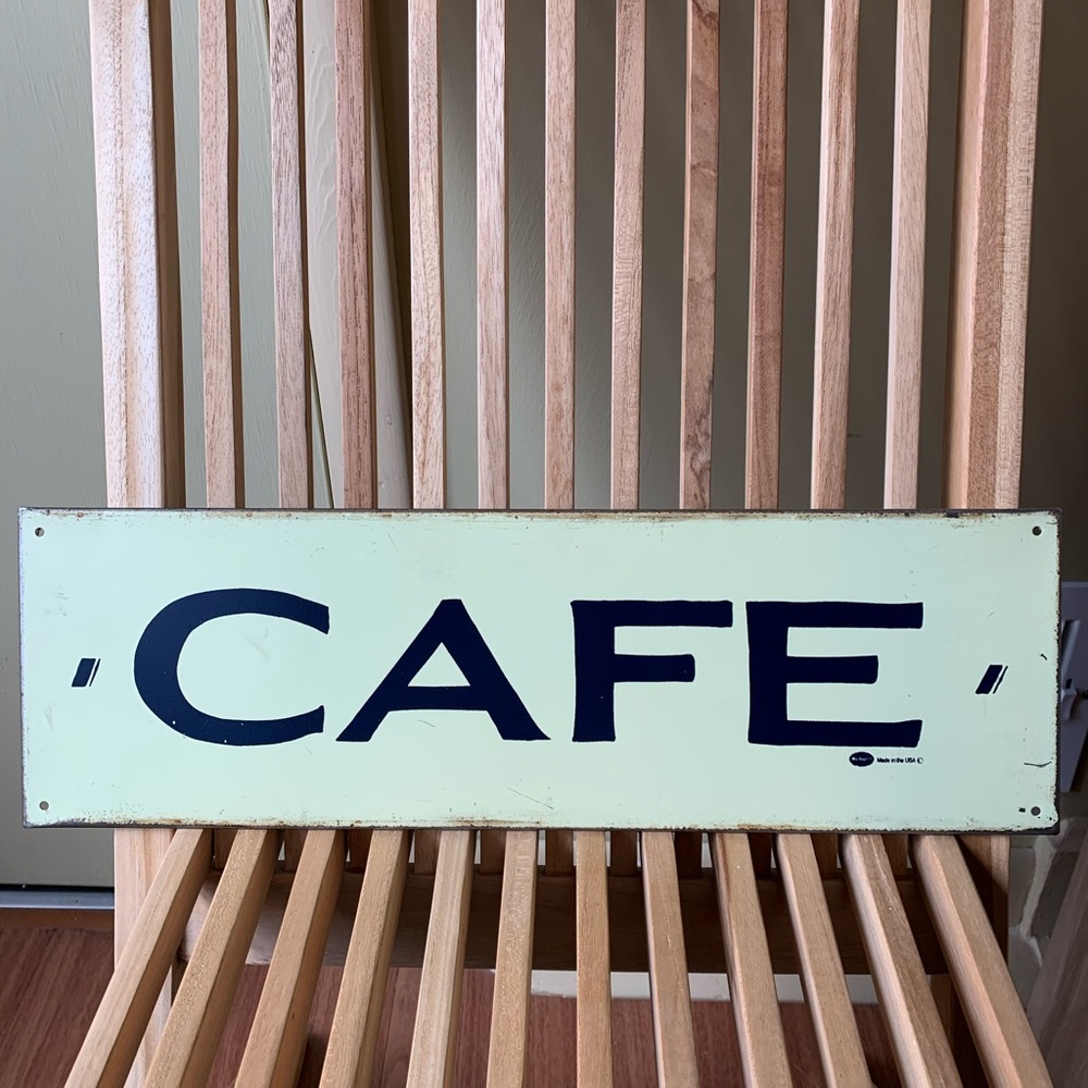 ANTHROPOLOGIE Cafe Metal sign Mummert Sign Co